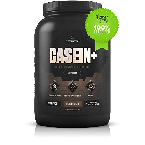 Book Cover Legion Casein+ Chocolate Pure Micellar Casein Protein Powder- Non-GMO Grass Fed Cow Milk, Natural Flavors & Stevia, Low Carb, Keto Friendly - Best Pre Sleep (PM) Slow Release Muscle Recovery Drink 2lb