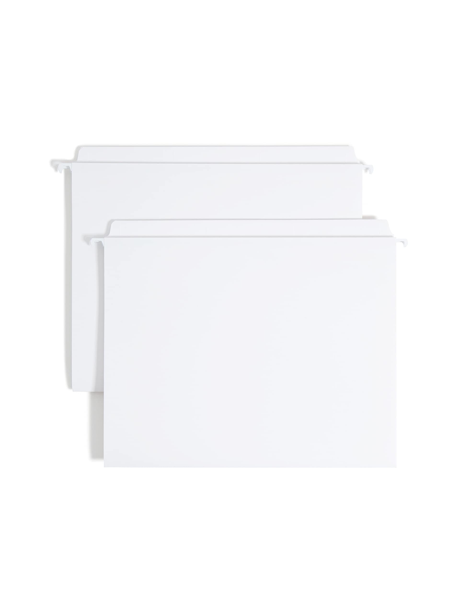 Smead FasTab Hanging File Folder, Straight-Cut Built-in Tab, Letter Size, White, 20 per Box, (64102)