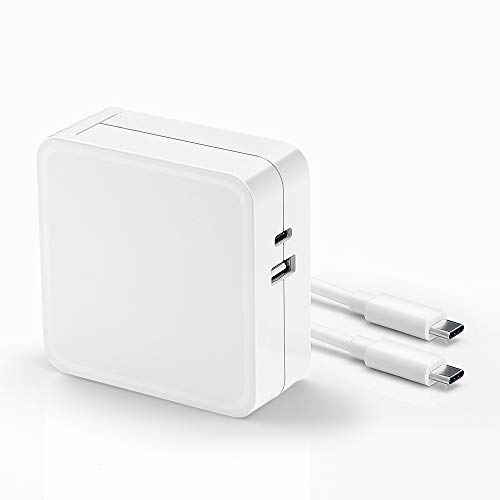 61W USB C Power Adapter，Replacement PD Charger Compatible with MacBook Pro 13-inch Laptop (A1706),MacBook 12 inch,with a USB-C to USB-C Fast Charging&Data Cable