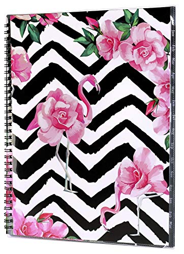 Book Cover 2019 Monthly Planner - 2019-2020 Monthly Planner with Tab Stickers, Contacts and Passwords Pages, Thick Paper, Twin-Wire Binding with Clear Flexible Cover, 8.5