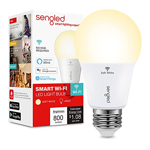 Book Cover Sengled Smart Light Bulbs, Color Changing Light Bulb, Smart Bulbs that Work with Alexa & Google Assistant, A19 RGB Multicolor Alexa Light Bulb No Hub Required, 60W Equivalent 800LM High CRI>90