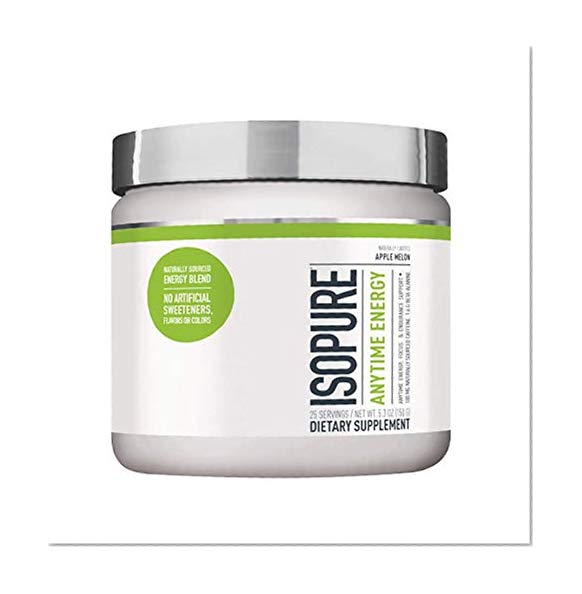 Book Cover Isopure Anytime Energy - Supports Energy, Mood, and Endurance - Apple Melon Flavor