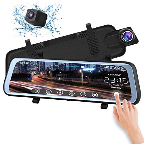 Book Cover CHICOM V21 9.66 inch Mirror Dash Cam Touch Full Screen ; 1080P 170Â° Full HD Front Camera;1080P 140Â°Wide Angle Full HD Rear View Cameraï¼›Time-Lapse Photography, 24-Hour Parking Monitoring