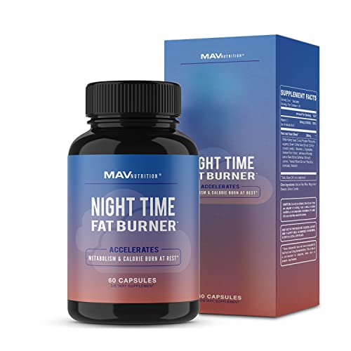 MAV Nutrition Weight Loss Pills Night Time Fat Burner for Women & Men | Sleep Aid Diet Pills, Appetite Suppressant, Metabolism Boost, Carb Blocker; 60 Count