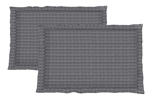 Book Cover La Vie Moderne Quilted 1800 Thread Count Microfiber Pillow Shams | Set of 2 | Queen/Gray