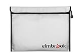 Elmbrook Fireproof Document Bag | Store Your Passport, Credit Cards, Financial Statements, More | 100% Silicone Grade Fireproof with Zipper Closure for Reliability