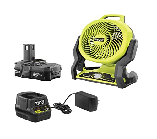 Book Cover Ryobi 18-Volt ONE+ Hybrid Portable Fan(P3320) with P163 Lithium-Ion Battery(2.00Ah) and Charger