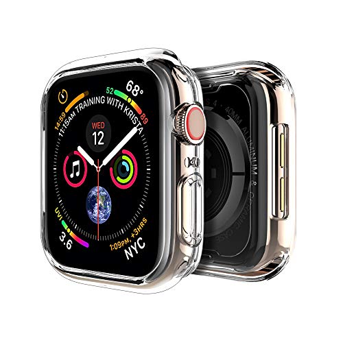 Book Cover LK Case for Apple Watch Series 4 40mm, Soft TPU [Ultra Thin] [HD Clear] All-Around Protective Bumper Case Cover for Apple Watch Series 4 40mm