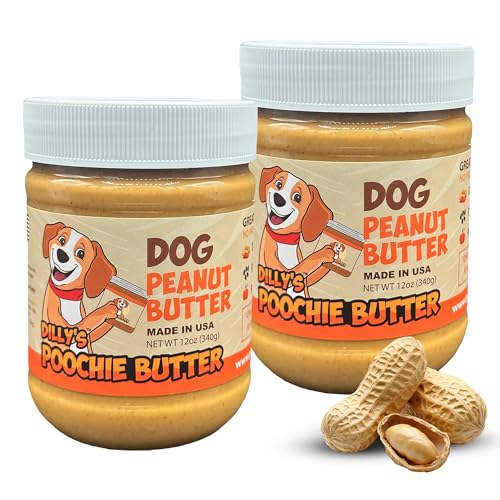 Dilly's 2 Packs All Natural Peanut Butter for Dogs Poochie Butter 12oz