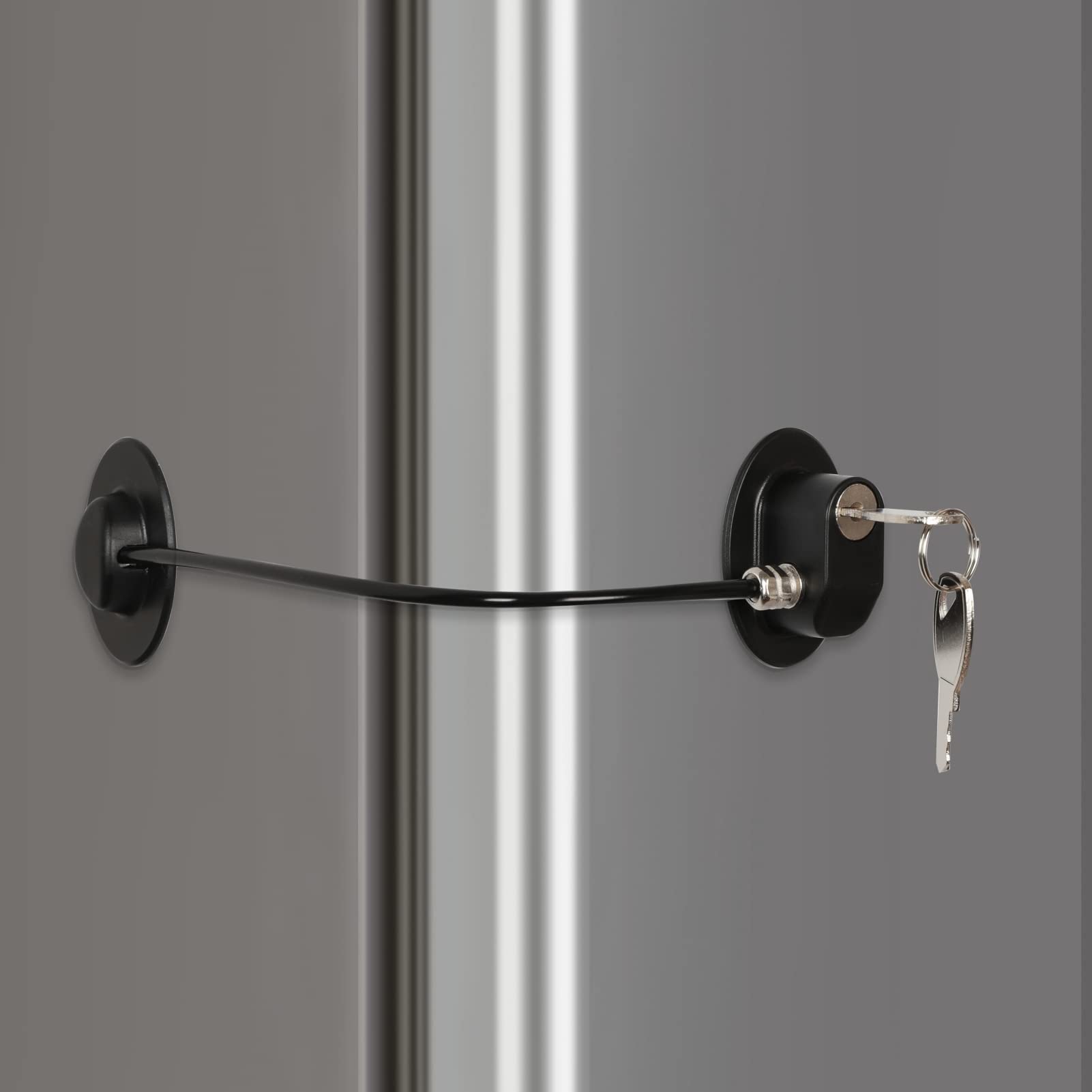 REZIPO - Refrigerator Door Lock with 2 Keys, File Drawer Lock, Freezer Door Lock and Child Safety Cabinet Lock by REZIPO Black 1