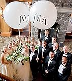 BALONAR 36Inch BK High Quality Jumbo Mr. & Mrs. Balloons, Just Married Balloons, Wedding Ceremony Anniversary Bridal Decorations, Propose Engagement Party Prop Backdrops
