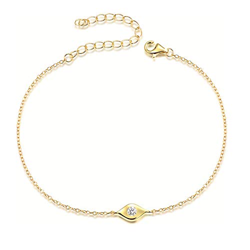 Dainty Evil Eye Bracelet Sterling Silver Bracelets