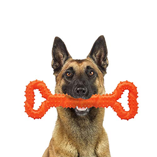 Palmula Dog Chew Toy for Aggressive Chewers,Durable Dog Toy for Changing Teeth Puppy Chew Toy for Energetic Dogs Large Dogs (Orange)
