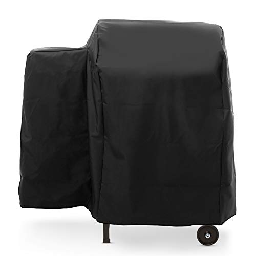Book Cover Unicook Heavy Duty Waterproof Wood Pellet Grill Cover, Outdoor Full Length Grill Cover, Special Fade and UV Resistant Material, Fits Traeger 20 Series Wood Pellet Grill and More, Black