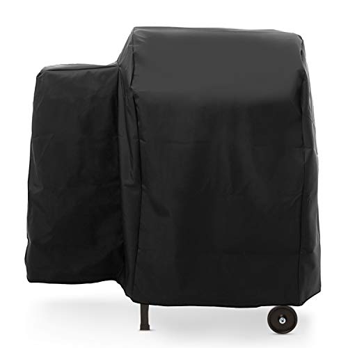 Unicook Heavy Duty Waterproof Wood Pellet Grill Cover, Outdoor Full Length Grill Cover, Special Fade and UV Resistant Material, Fits Traeger 20 Series Wood Pellet Grill and More, Black