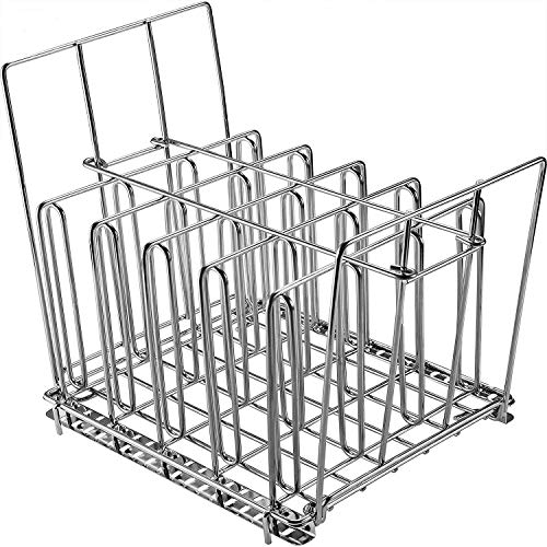 Uarter Sous Vide Rack Stainless Steel for Anova Cookers with Detachable Dividers and 2 No-Float Middle Top Bars, Adjustable, Collapsible Weight-Added Sou Vide Rack for Most 12qt Containers