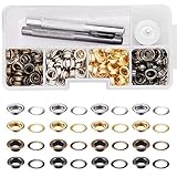 Alritz 1/4 inch Grommet Kit, 200 Sets 4 Colors Plain Grommets and Washers Eyelets with 3 Pieces Installation Tools for Leather Craft Making Clothing Repair and Decoration