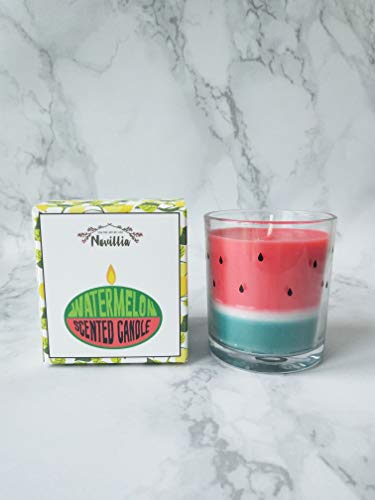 Novillia Soy Wax Candles Premium Luxury Watermelon Scented 100% Organic Aromatherapy Candles 6oz