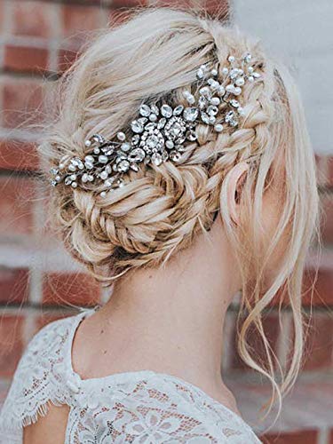 Barogirl Bride Hair Comb Wedding Crystal Headpiece Bridal Flower HairAccessories