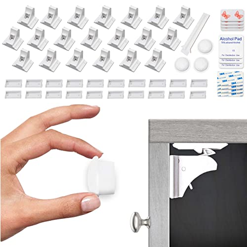Eco-Baby Magnetic Cabinet Locks for Babies - Magnetic Baby Proofing Cabinet Locks, Child Locks for Cabinets Drawers Doors - Easy Installation No Drilling or Tools Required (20 Pack and 3 Keys)