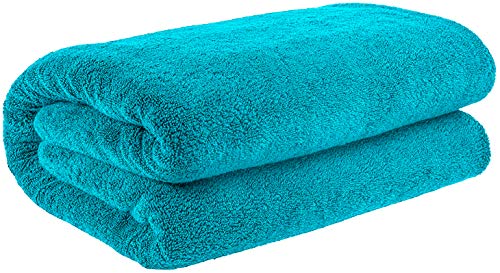 Book Cover 40x80 Inches Jumbo Size, Thick and Large 650 GSM Bath Sheet Cotton, Luxury Hotel & Spa Quality, Absorbent and Soft Decorative Kitchen and Bathroom Turkish Towels, Aqua Ocean