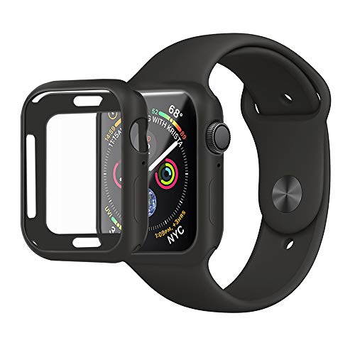 Book Cover MENEEA for Apple Watch Series 4 Case Protector, Ultra-Thin Anti-Scratch Flexible Case Soft Protective Bumper Cover for New Apple Watch Series 4 44mm, Replacement for iWatch 4 case Black