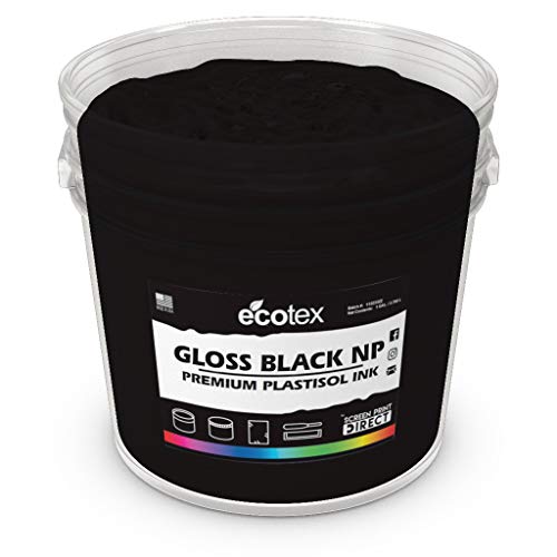 Ecotex Gloss Black NP Plastisol Ink for Screen Printing - Non Phthalate Formula - All Sizes (Pint)