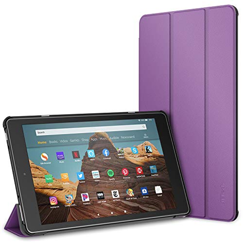 JETech Case for Amazon Fire HD 10 Tablet 10.1" (7th / 9th Generation, 2017 Release / 2019 Release) Smart Cover with Auto Sleep/Wake, Purple