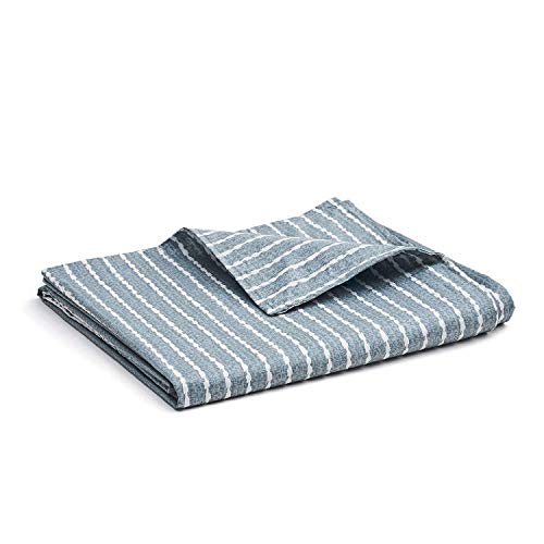 Book Cover YnM Cotton Duvet Cover for Weighted Blankets (Blue White, 48''x72'')