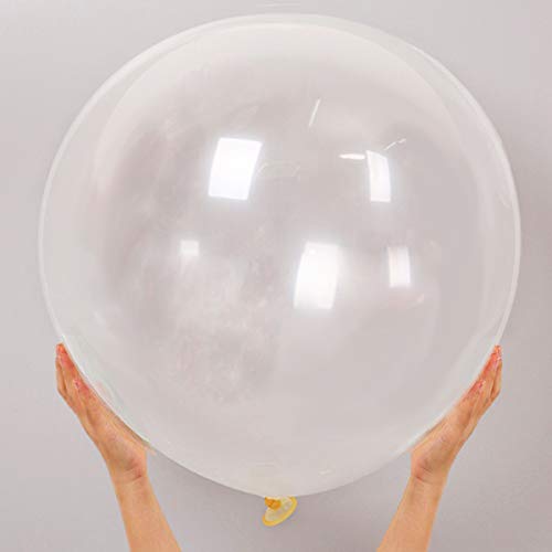 Book Cover GuassLee Giant Round Balloons 36-inch Clear Balloons Large - 6 Pack Big Latex Transparent Balloons for Birthdays Wedding Photo Shoot and Festivals Christmas and Event Decorations