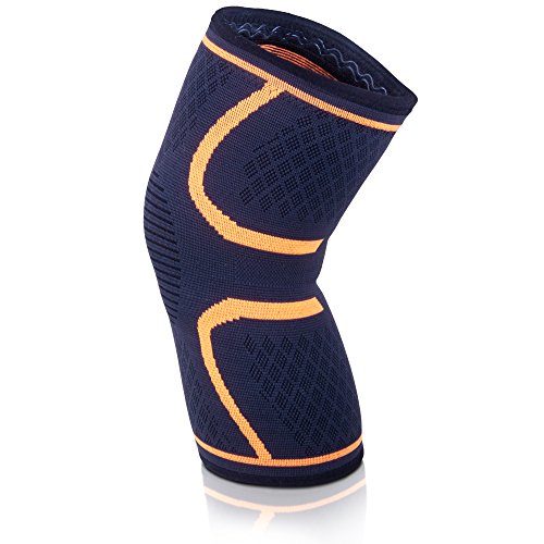 Compression Knee Sleeve Support Brace for Athletics, Sport, Workout, Powerlifting, Squats, Running, Jogging, Walking, Hiking, Joint Pain and Arthritis Relief Recovery | Wear Anywhere | Single Wrap XL