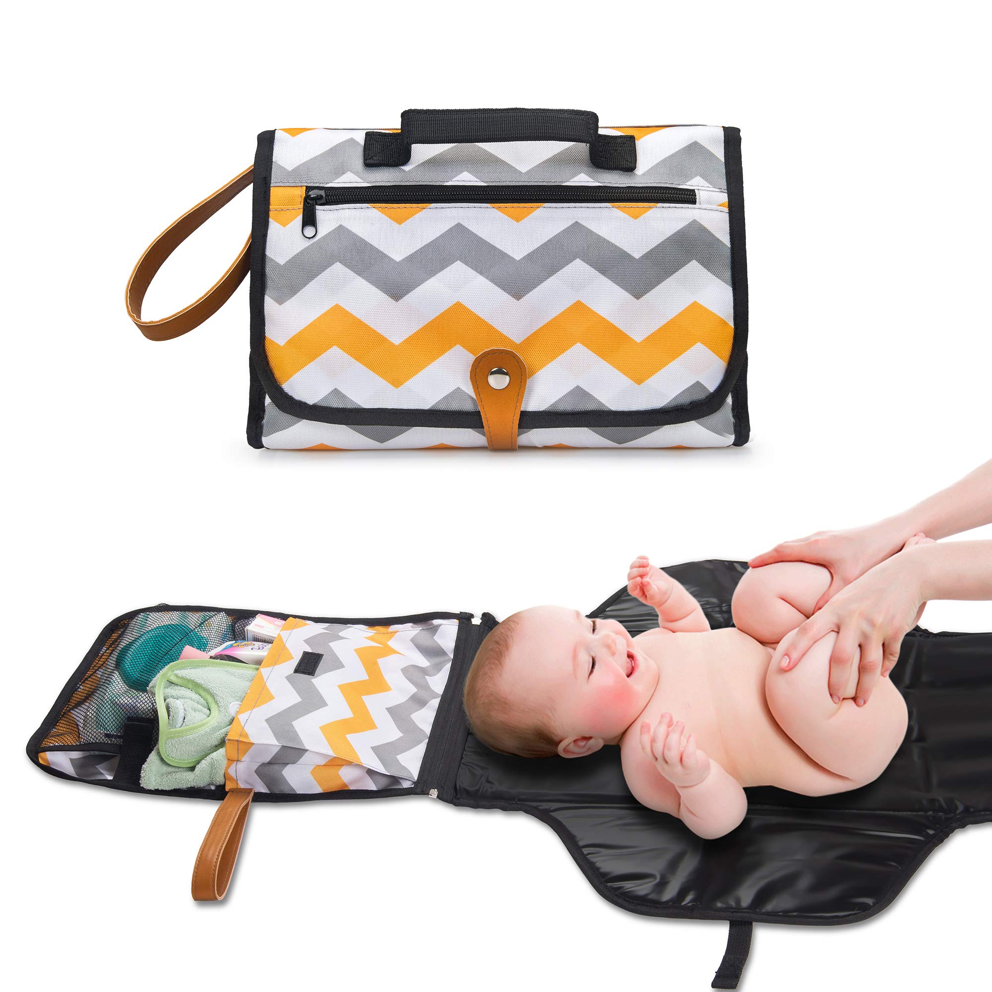 Cocoon Kids Portable Diaper Changing Pad with Built-in Pillow, Waterproof Portable Changing Pad for Easy Travel | Perfect for Baby Showers | Lightweight and Comfortable Travel Changing Pad