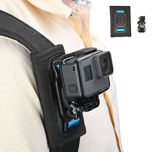 Book Cover TELESIN Bag Backpack Shoulder Strap Mount with Adjustable Shoulder Pad and J Hook, Strap Holder Attachment System for GoPro Hero 7, Hero 6/5/4/3+, Session4/5, OSMO Action, Xiaoyi 4K, Insta 360 Camera