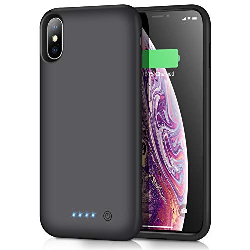 Battery Case for iPhone Xs Max,Trswyop 7800mAh Portable Charging Case for iPhone Xs Max Rechargeable External Battery Pack Extended Battery Protective Charger case(6.5 inch)-Black