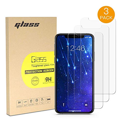 Vrurc Protection d'écran pour Apple iPhone XS Max, 16,5 cm, Verre trempé, Film, 3-Pack