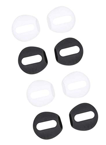 Book Cover Earbud Covers Replacement for Airpods, Rayker Anti-Slip Ultra Slim Ear Tips Earbud Covers for Airpods Headphone, 4 Pairs, Slim, Black/White