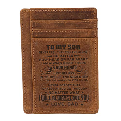 FAYERXL Minimalist Wallets Gift for son daughter from Mom Dad Slim Wallet RFID Front Pocket Wallet