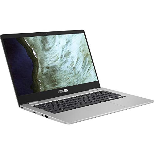 ASUS Chromebook C423 14.0" 180 Degree HD NanoEdge Display, Intel Dual Core Celeron Processor, 4GB LPDDR4 RAM, 32GB Storage, Silver Color, C423NA-DH02