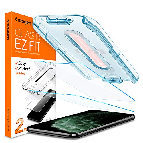 Book Cover Spigen Tempered Glass Screen Protector [Glas.tR EZ Fit] Designed for iPhone 11 Pro Max/iPhone Xs Max [6.5 inch] [Case Friendly] - 2 Pack