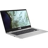 ASUS Chromebook C423 14.0" 180 Degree HD NanoEdge Display, Intel Dual Core Celeron Processor, 4GB LPDDR4 RAM, 32GB Storage, Silver Color, C423NA-DH02