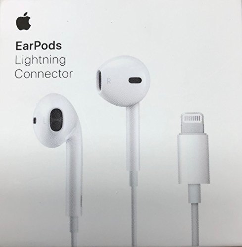 Book Cover Apple EarPods in-Ear Earbuds with Remote, Mic and Lightning Connector Earbud Headphones iPhone iOS, White (Renewed)