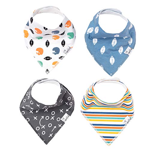 Book Cover Baby Bandana Drool Bibs for Drooling and Teething 4 Pack Gift Set â€œQuarterbackâ€ by Copper Pearl