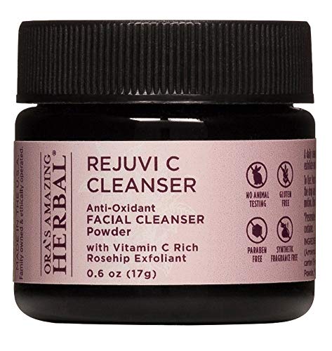 Rejuvi C, Powder Face Cleanser, Soap Free Exfoliating Powder, Organic Rosehip Seed, Hibiscus and Frankincense, Travel Size, Trial Size, Ora's Amazing Herbal