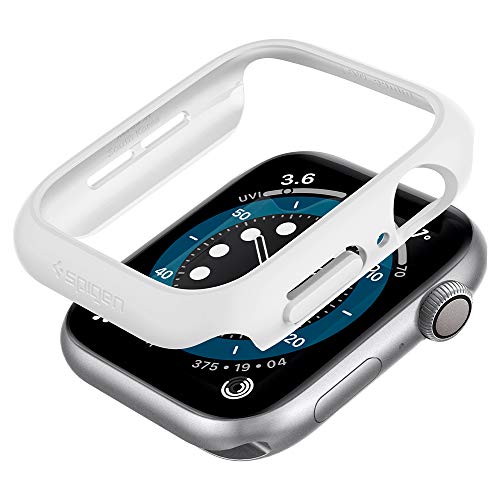 Book Cover Spigen Thin Fit Designed for Apple Watch Case for 44mm Series 6/SE/5/4 - White