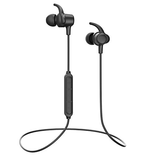Book Cover Wireless Headphones WRZ S8 Bluetooth 5.0 Earbuds Microphone IPX6 Sweatproof Sport Running Gym Travelling Workout 10 Hrs Playtime Earphones for Android iOS Cellphones (Black)