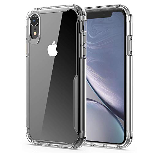 EFFENX Clear iPhone XR Case,Thin Slim Shockproof Case Protective Cover TPU Bumper Hard PC Back Cover for iPhone XR 6.1'' (Crystal Clear)