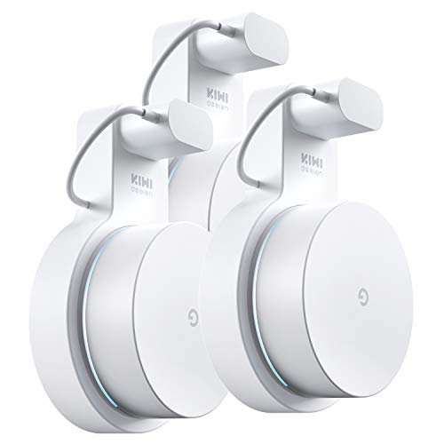 Google WiFi Wall Mount 3 Pack [Old Version: Original Rectangular Plug] Google Mesh Holder Without Messy Wires or Screws by KIWI design (White 3 Pack) â€¦