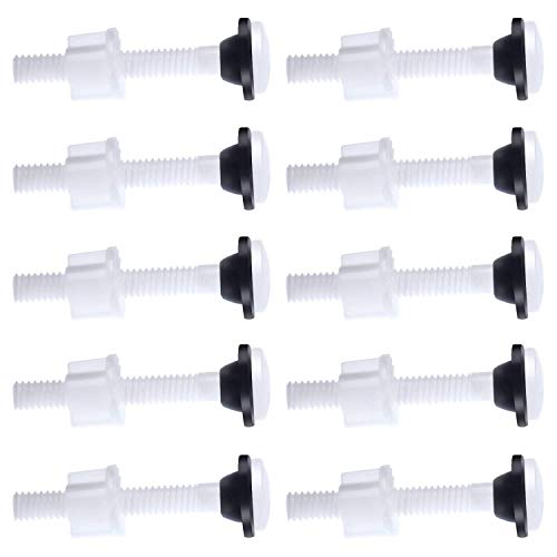Plastic Toilet Seat Hinge Bolts and Nuts with Washers for Mount Toilet Seat Hinges(10 Packs)