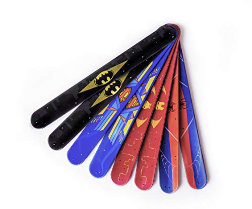 BeHero! Superhero Slap Bracelets for Kids Party Favors for Boys or Girls | Superhero Party Supplies Best for Goodie Bag Fillers, Pinata Filler, Carnival Prizes, Birthdays, Classroom Prizes (8 Pack)
