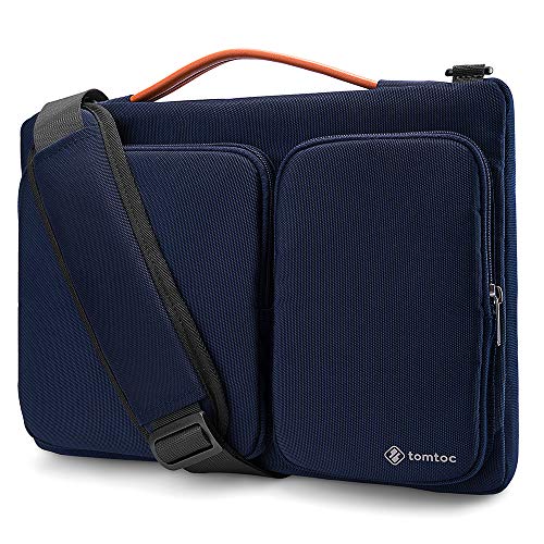 tomtoc 360° Protective Laptop Shoulder Bag for 15.6 Inch Laptop, Fit Acer Aspire 3/5/7, Dell Inspiron/XPS, ASUS ROG/TUF, Lenovo ThinkPad L/E/T/P/V, Waterproof Accessory Case